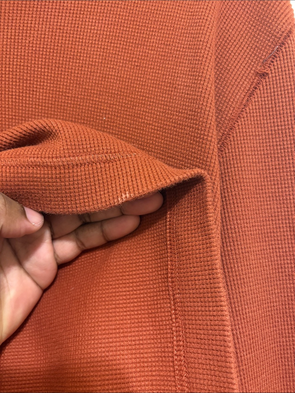 Saddlebred Long Sleeve Henley in Rust‎ Brown - Picture 7 of 12